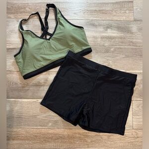 Women’s Plus Size 2 Piece Swimsuit‎ Adjustable Strappy Top & Shorts Size 2XL